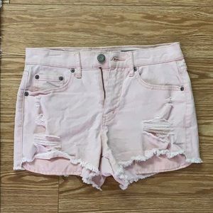 Light pink jean shorts
